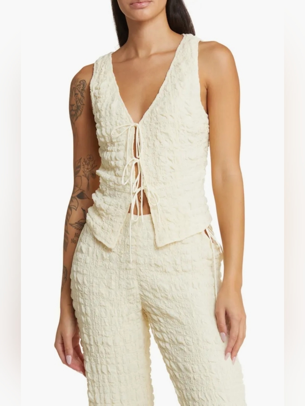 Yellow The Label Tatum Bubble Tie Vest